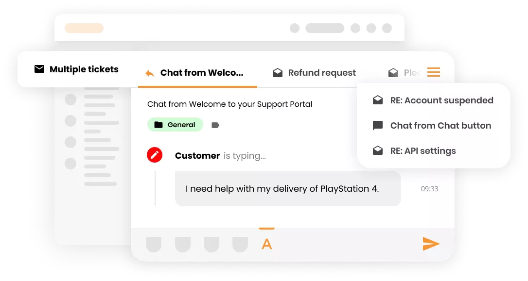 برنامج مكتب المساعدة LiveAgent مع تذاكر متعددة