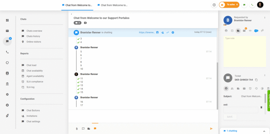 نص مفقود في الدردشات في LiveAgent