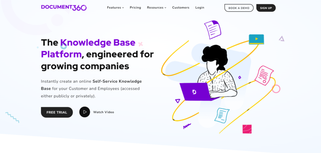 صفحة Document360 الرئيسية