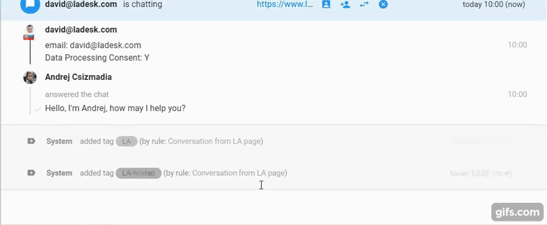 مثال على عرض الكتابة في الوقت الفعلي