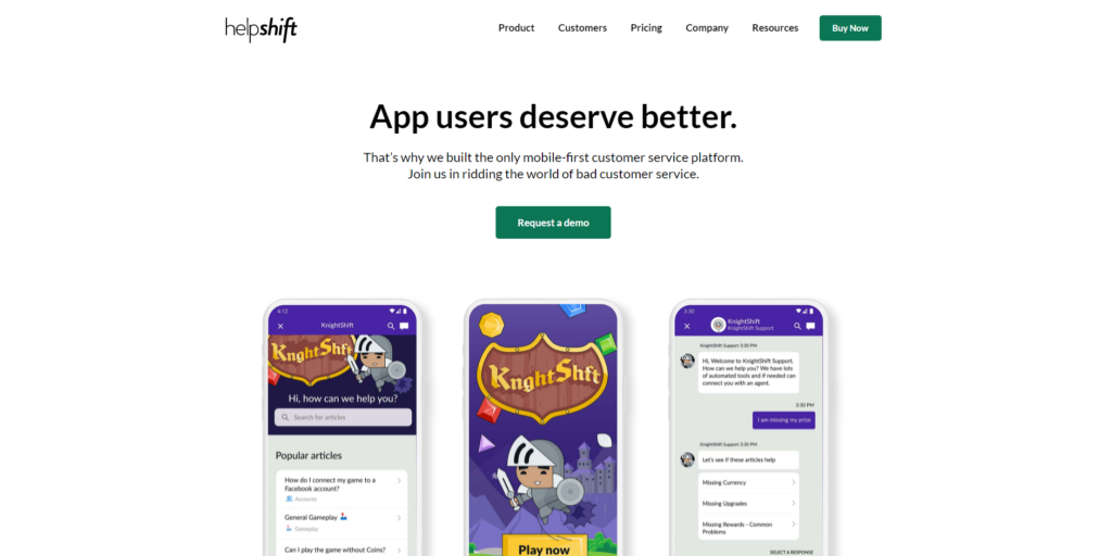 صفحة Helpshift الرئيسية