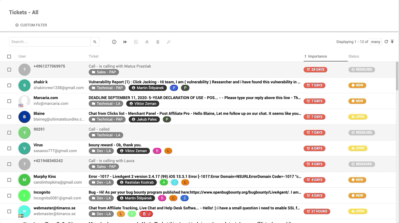 مثال على صندوق الوارد الشامل
