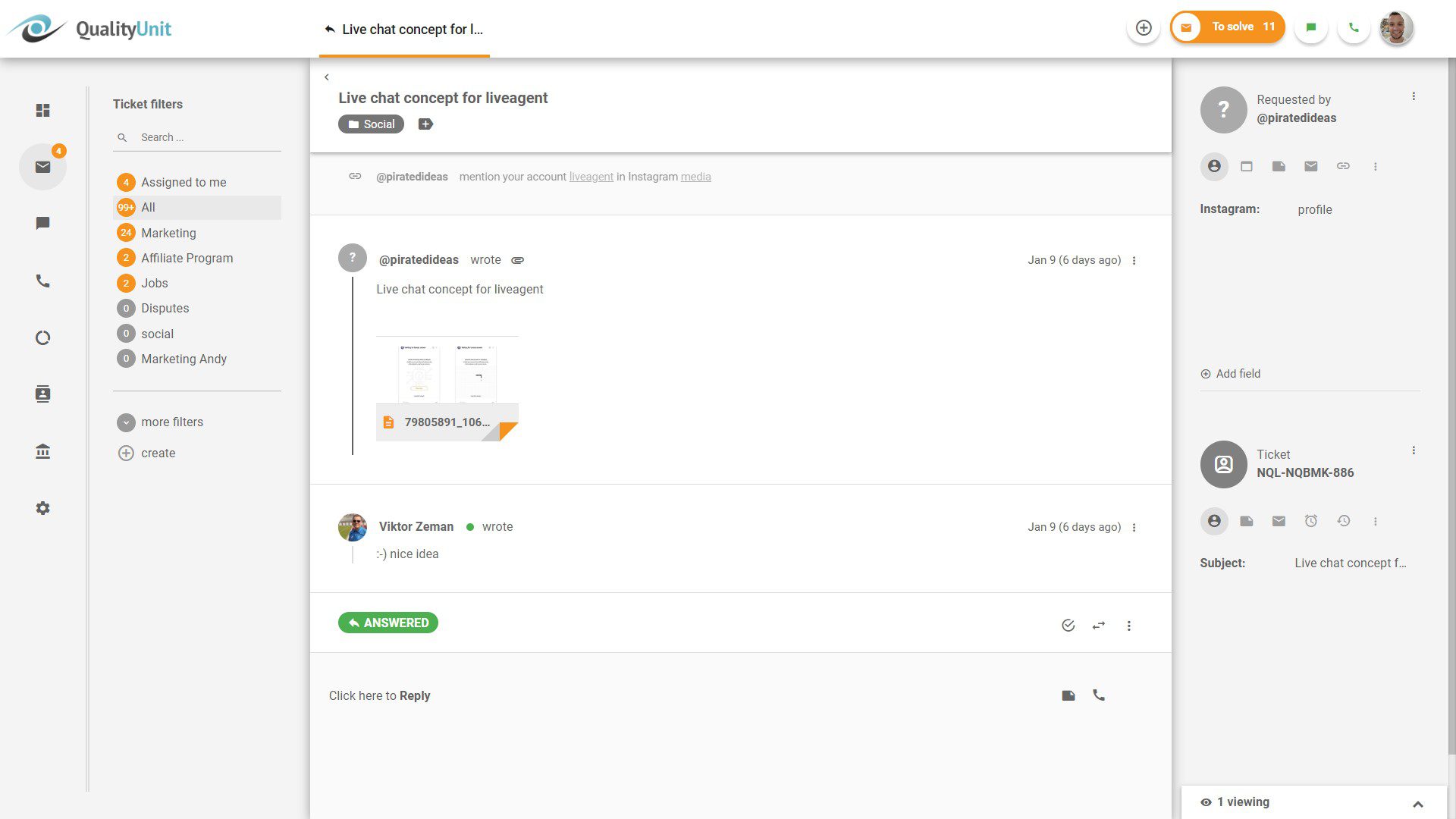 عرض تعليق Instagram