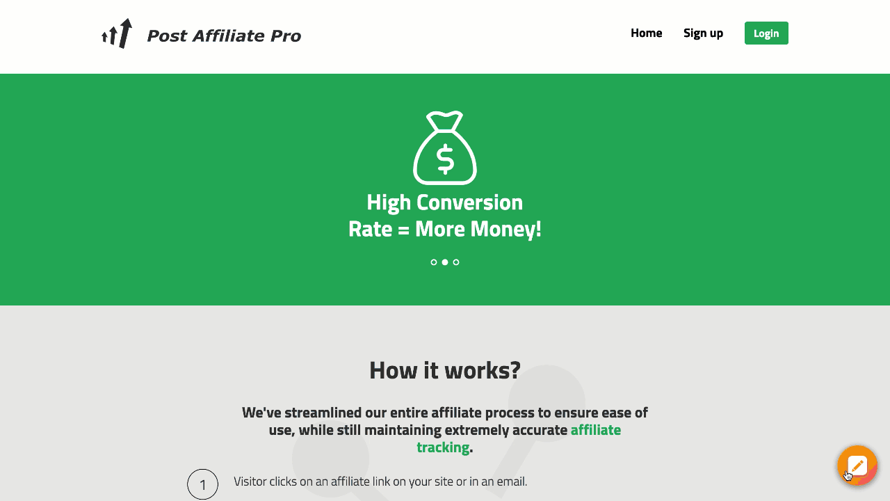 الدردشة المباشرة و Post Affiliate Pro