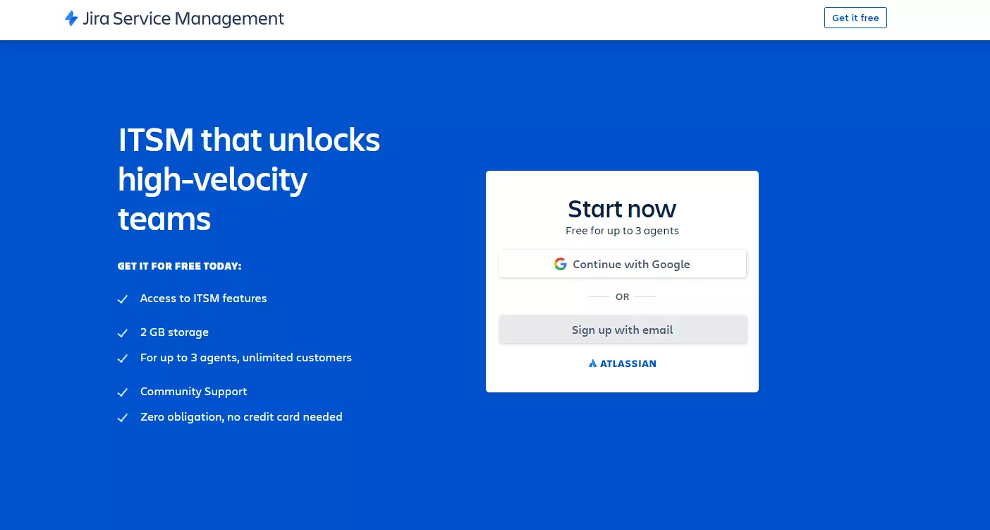 الصفحة الرئيسية لـ JIRA Service Management
