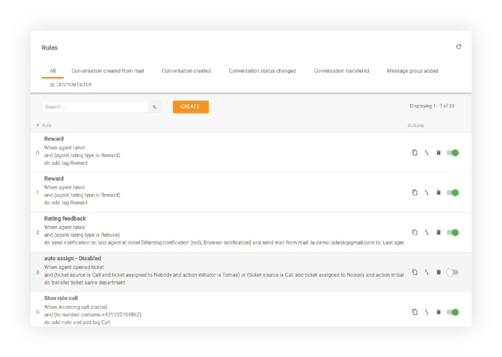 قواعد أتمتة LiveAgent