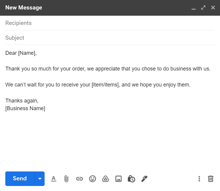 قالب بريد إلكتروني شكر