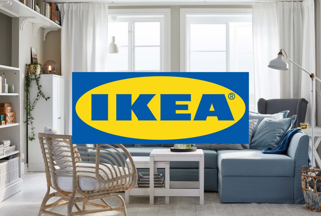 صورة شعار Ikea مع عرض أثاثهم أيضاً