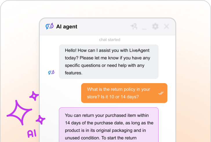 ميزة روبوت الدردشة بالذكاء الاصطناعي من LiveAgent