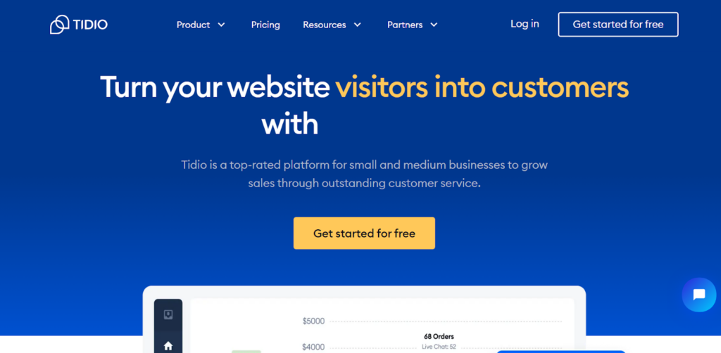 Tidio homepage