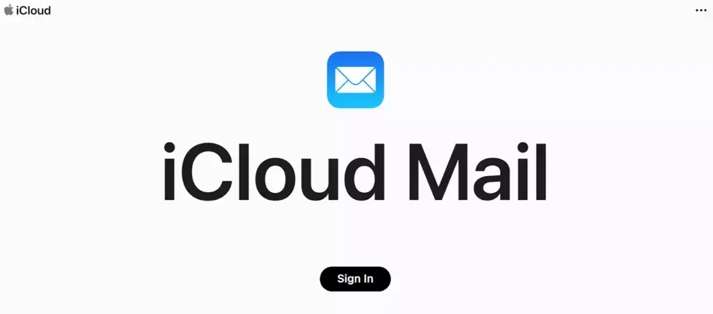 صفحة iCloud Mail الرئيسية