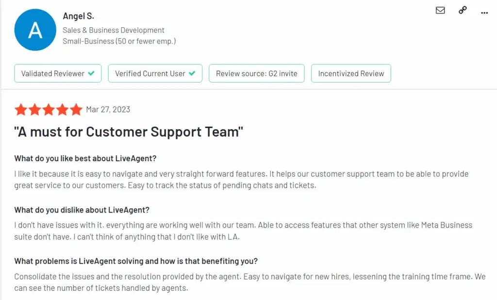 G2 - تقييمات LiveAgent وتفاصيل المنتج