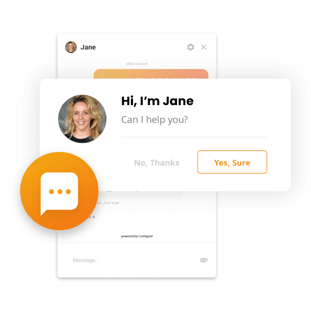 مثال على دعوات الدردشة الاستباقية