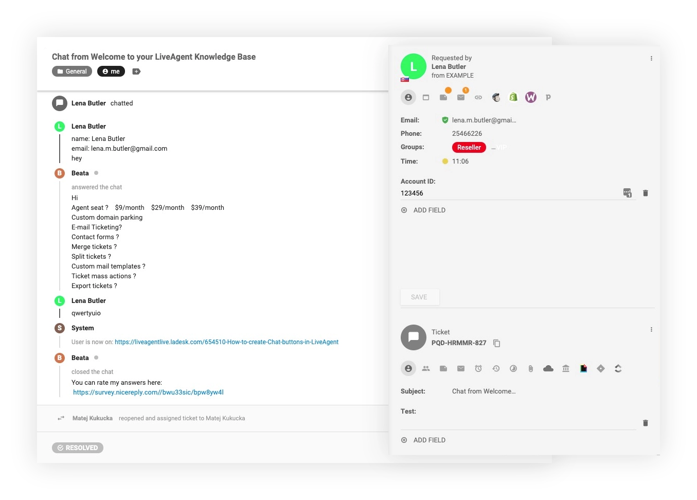نظام التذاكر لإدارة علاقات العملاء - LiveAgent