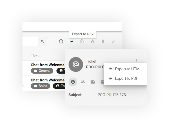 تصدير التذاكر في LiveAgent