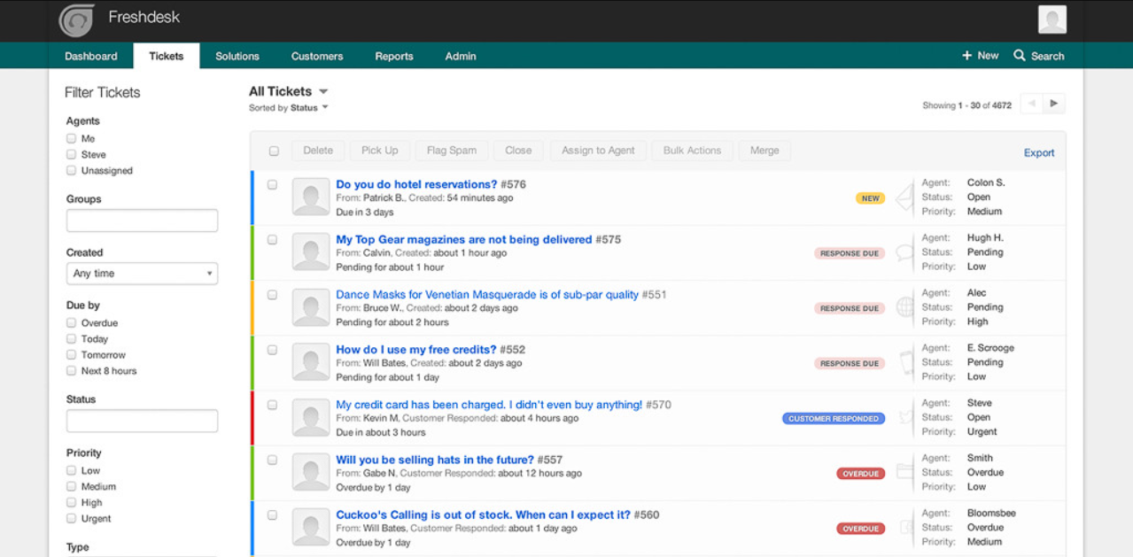 نشاط تذكرة Freshdesk
