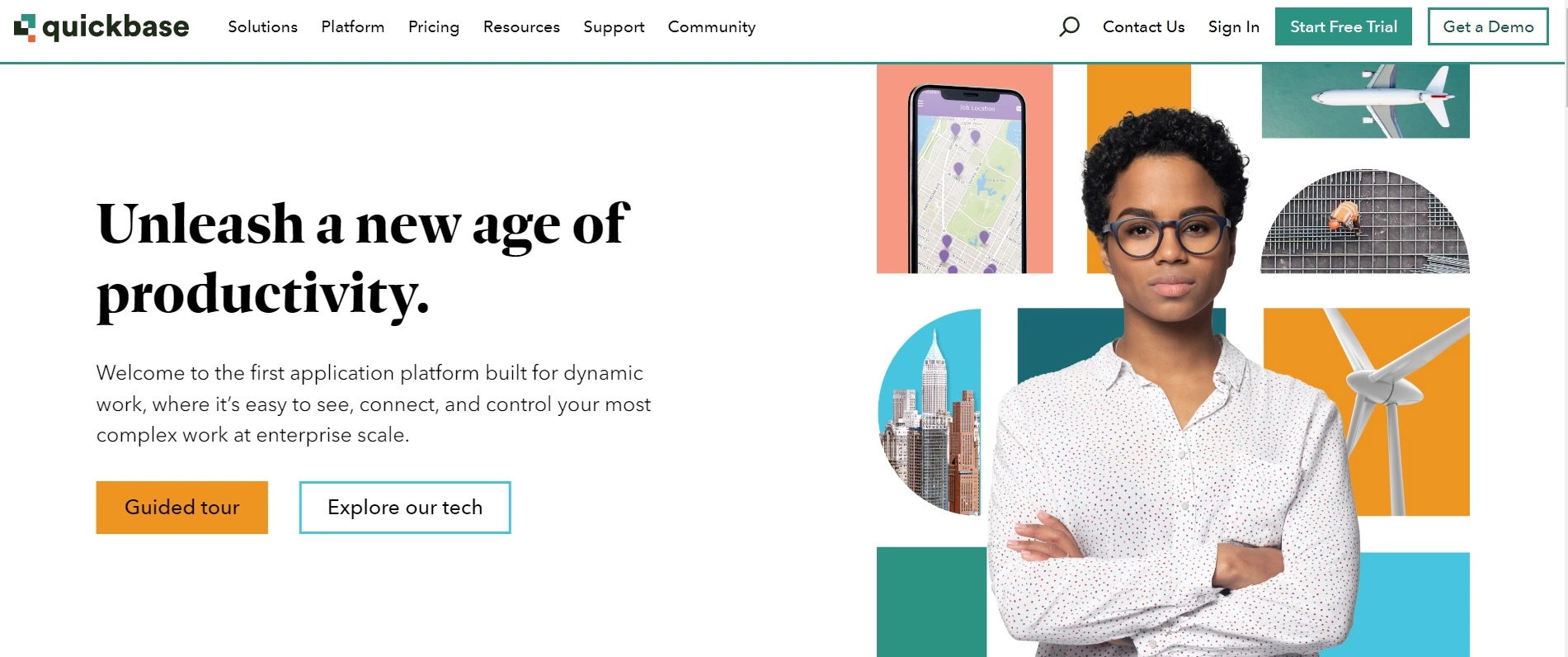 صفحة Quickbase الرئيسية - اتصل وتحكم في مشاريعك المعقدة بدون أي خبرة في البرمجة