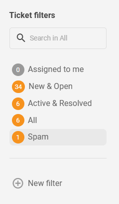 تصفية التذاكر الافتراضية المعاد تصميمها في LiveAgent