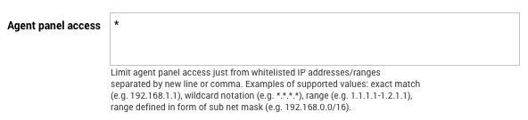 إدراج وكيل لوحة التحكم في القائمة البيضاء في LiveAgent