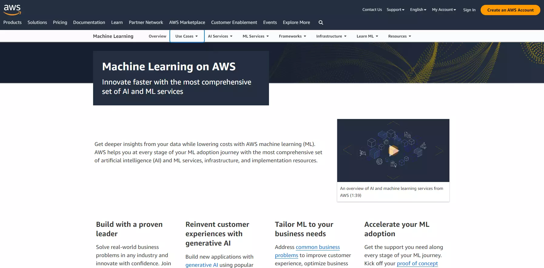 صفحة Amazon Machine Learning