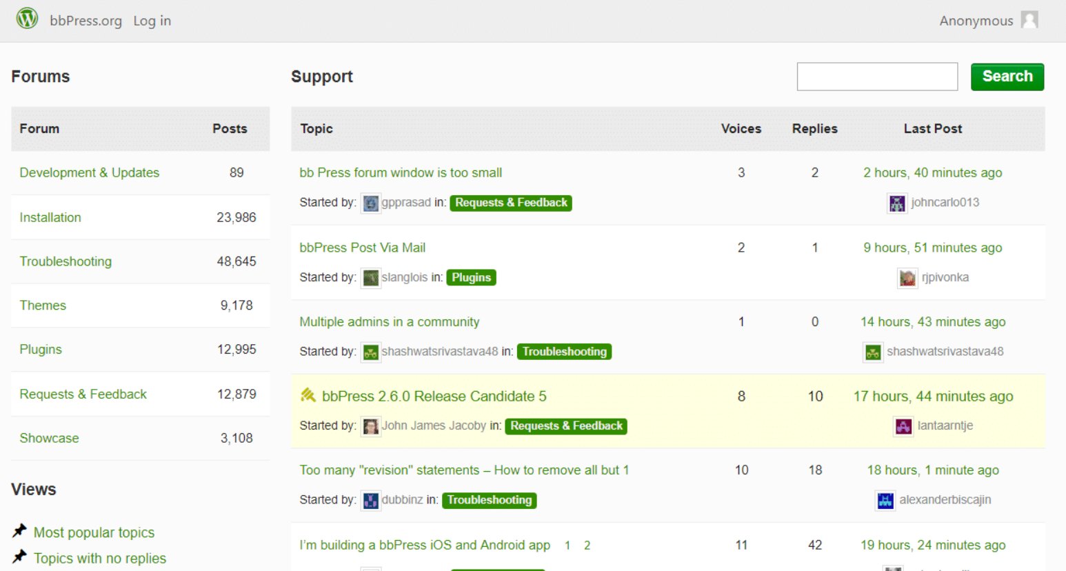 مكون إضافي لمنتدى WordPress bbPress