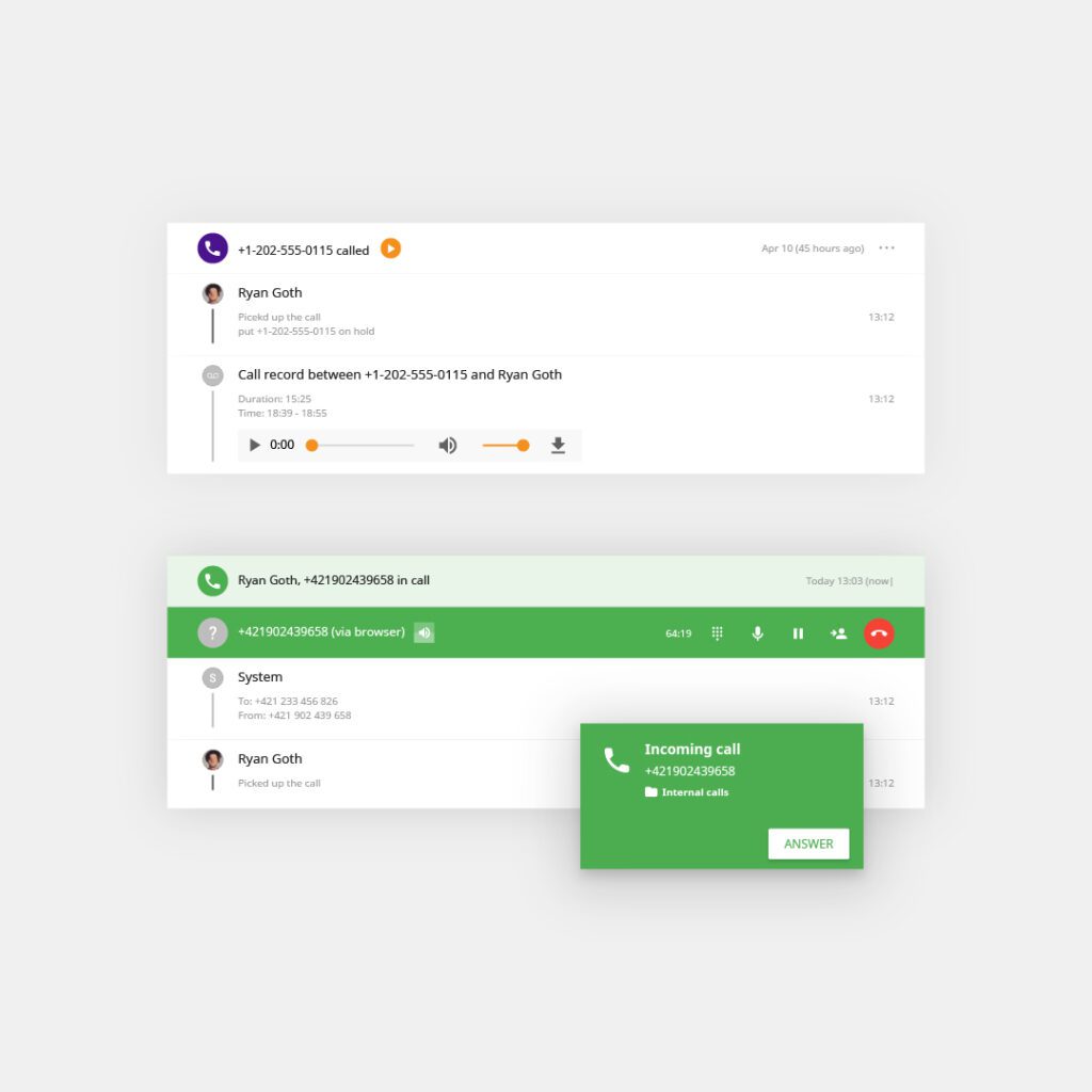 نظرة عامة على مركز الاتصالات من LiveAgent - تسجيلات واتصالات غير محدودة، بدون رسوم إضافية