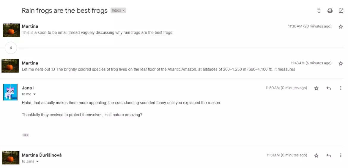 خيط بريد إلكتروني يتكون من عدة رسائل تناقش نفس الموضوع.