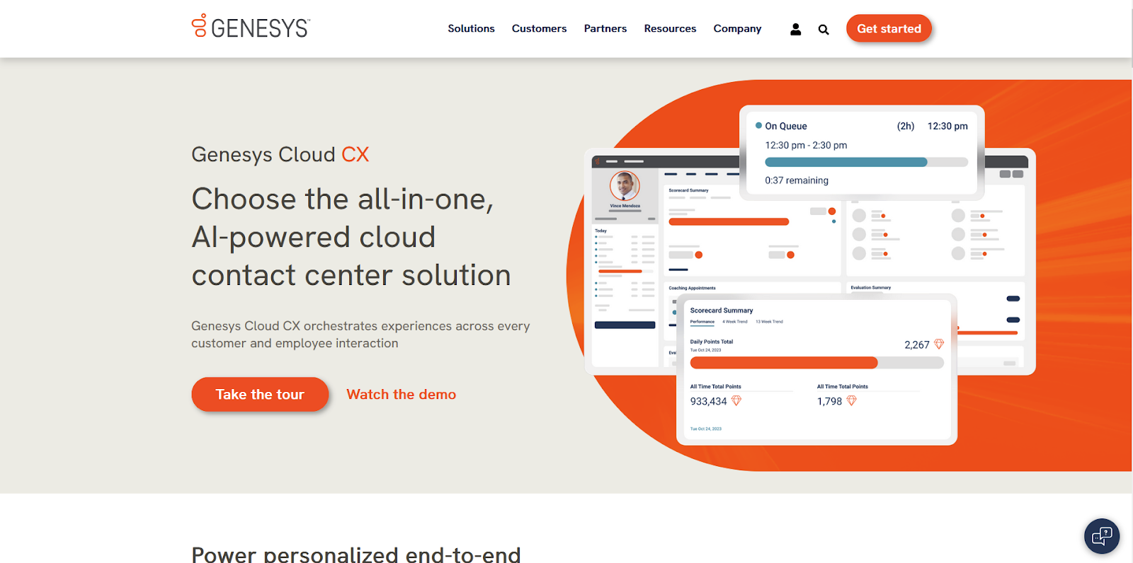 الصفحة الرئيسية لبرنامج Genesys Cloud CX