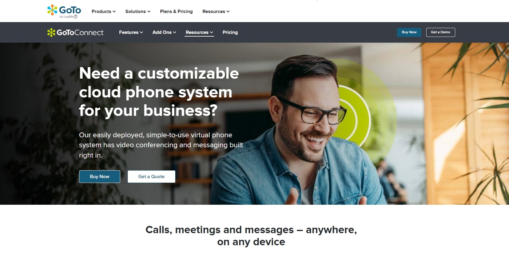 موقع مزود GoTo Connect