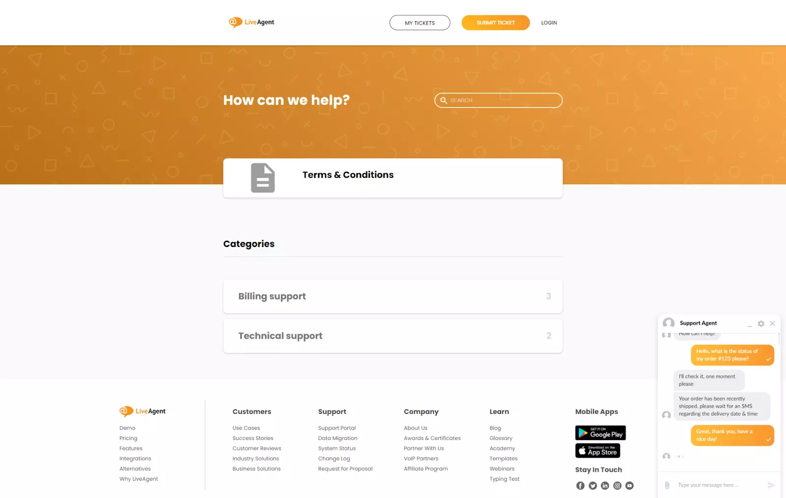 مظهر بوابة العملاء والأداة الدردشة الجديد في LiveAgent