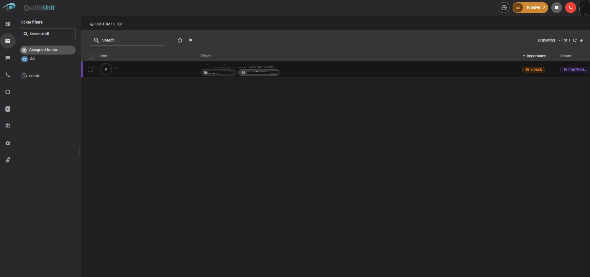 واجهة موضوع LiveAgent الأزرق الداكن