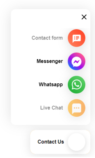 زر اتصل بنا الخاص بـ LiveAgent مع قنوات اتصال متعددة توفر دعمًا يمكن الوصول إليه