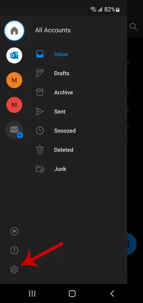 خيط البريد الإلكتروني في Outlook على أجهزة الجوال، الخطوة 2