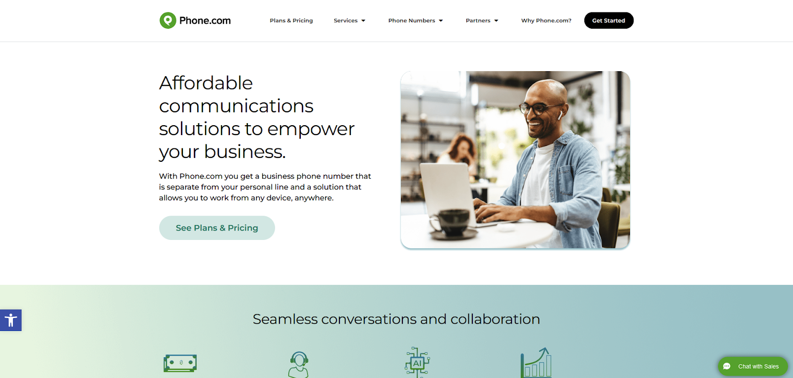 الصفحة الرئيسية لبرنامج مركز الاتصال Phone.com