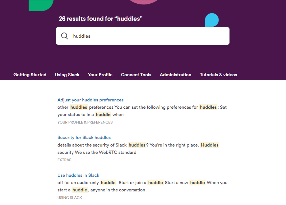 وظيفة البحث في Slack