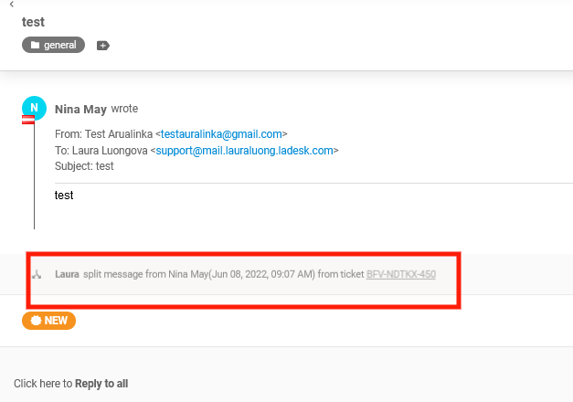 اتفاقية مستوى الخدمة غير المطبقة على التذاكر المقسمة في تطبيق LiveAgent