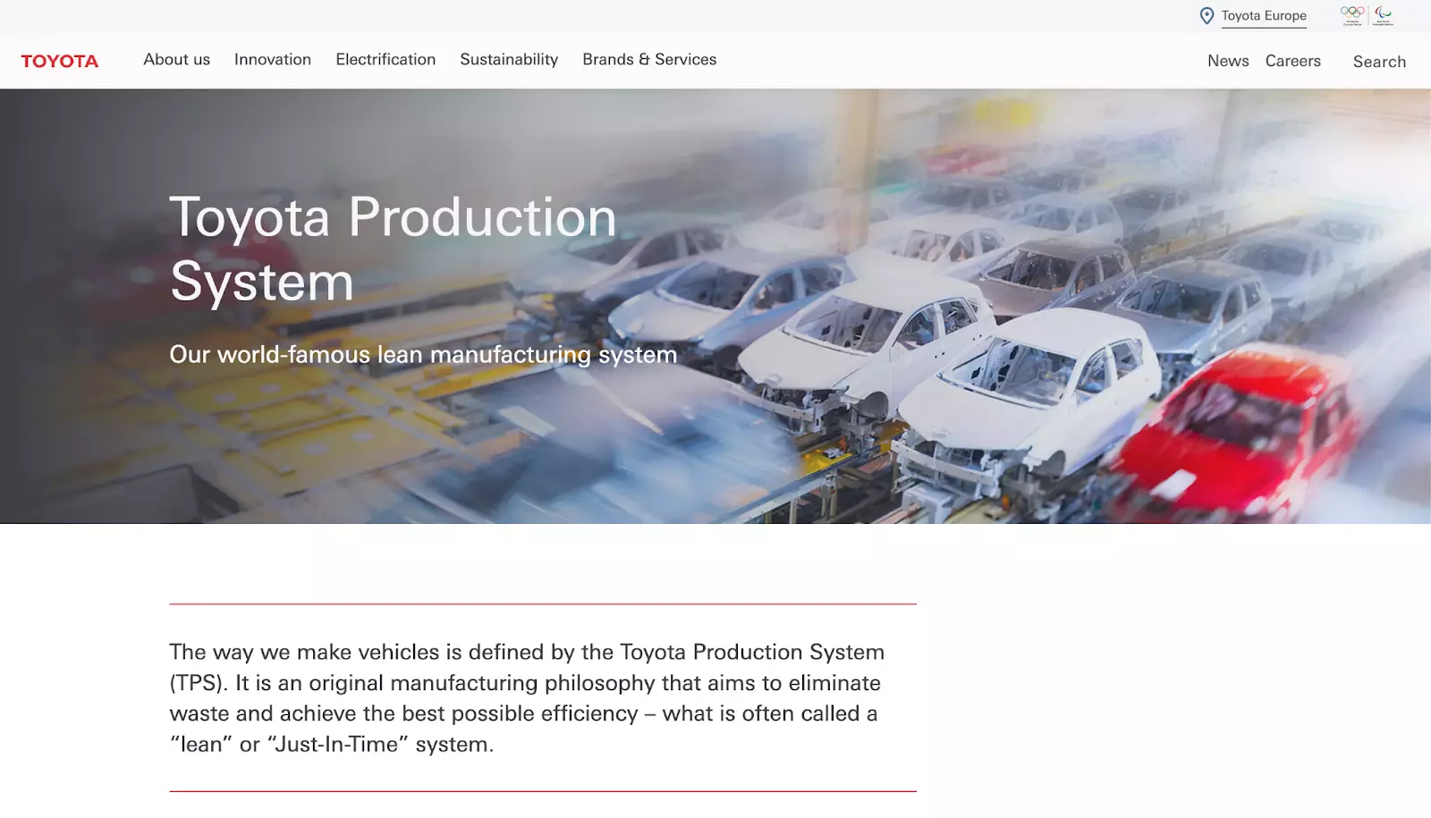 الصفحة الرئيسية لشركة Toyota Motor Corporation