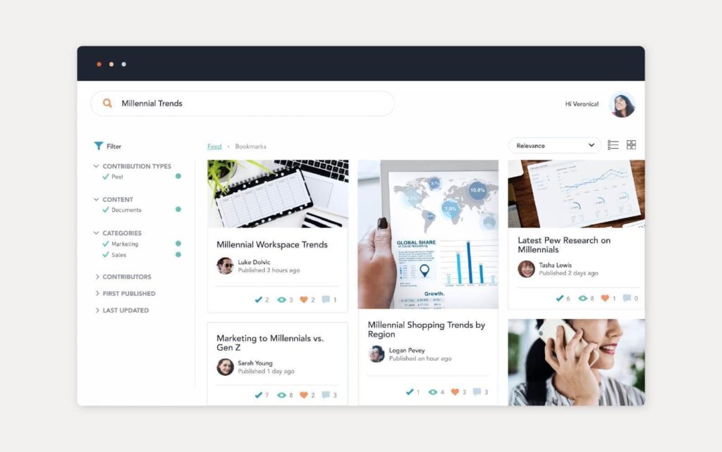 مثال على حل قاعدة المعرفة المقدم من Bloomfire