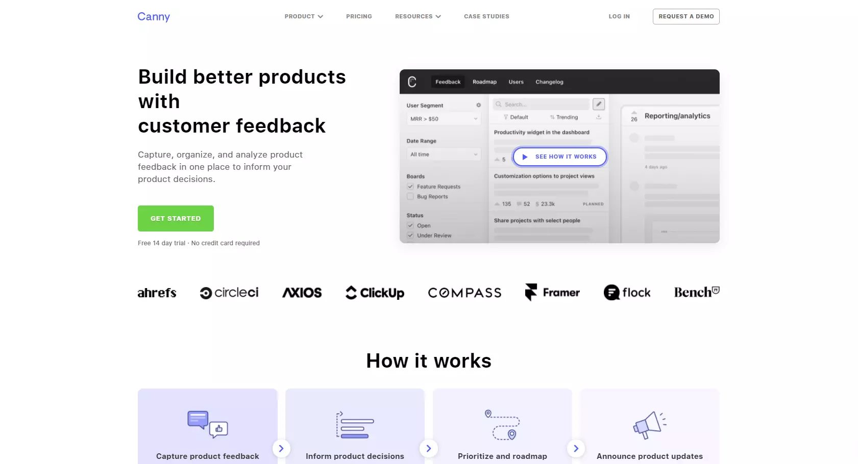 الصفحة الرئيسية لـ Canny