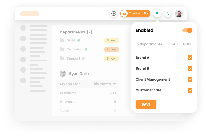 ميزة توزيع الدردشة في برنامج الدردشة المباشرة - LiveAgent
