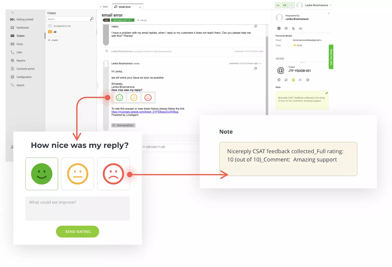 استطلاع الدردشة من وجهة نظر الوكيل