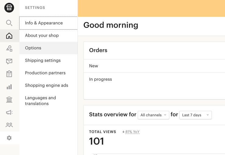 لوحة معلومات Etsy Shop Manager