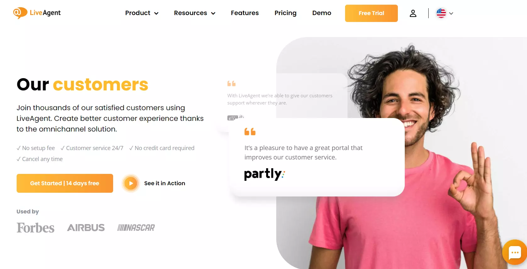 صفحة عملائنا في LiveAgent