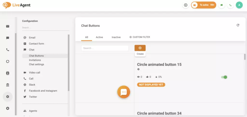 إعدادات قسم الدردشة من LiveAgent