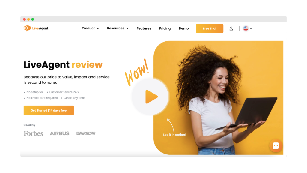 صفحة هبوط LiveAgent