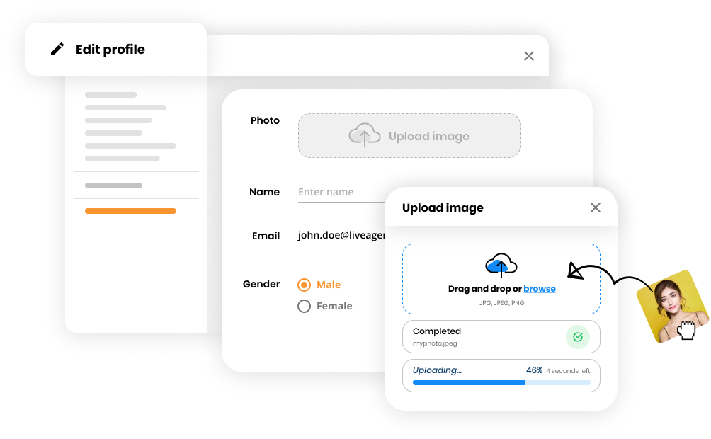 تحرير صورة ملف تعريف وكيل الدعم أو العميل في برنامج مكتب المساعدة - LiveAgent