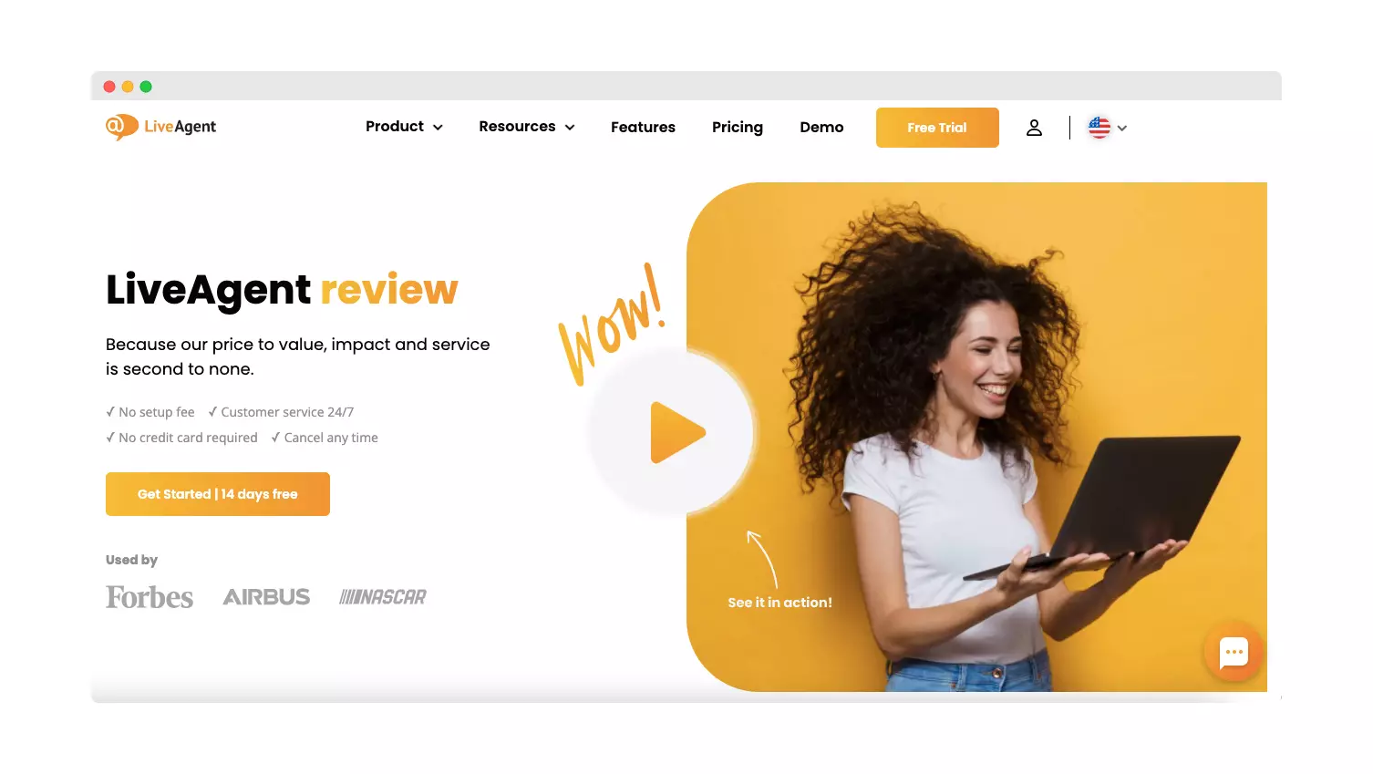 صفحة هبوط Live Agent