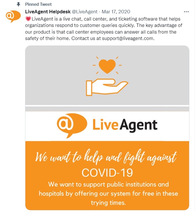 التغريدة المثبتة لـ LiveAgent