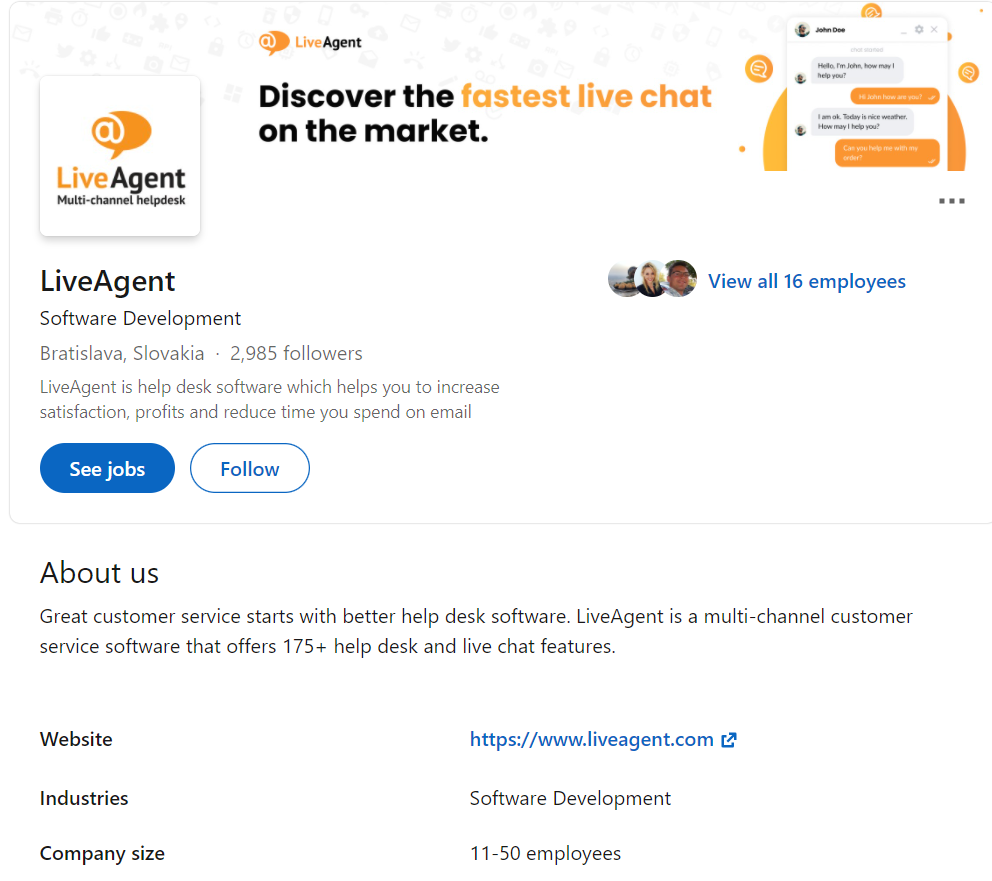 ملف LiveAgent على LinkedIn