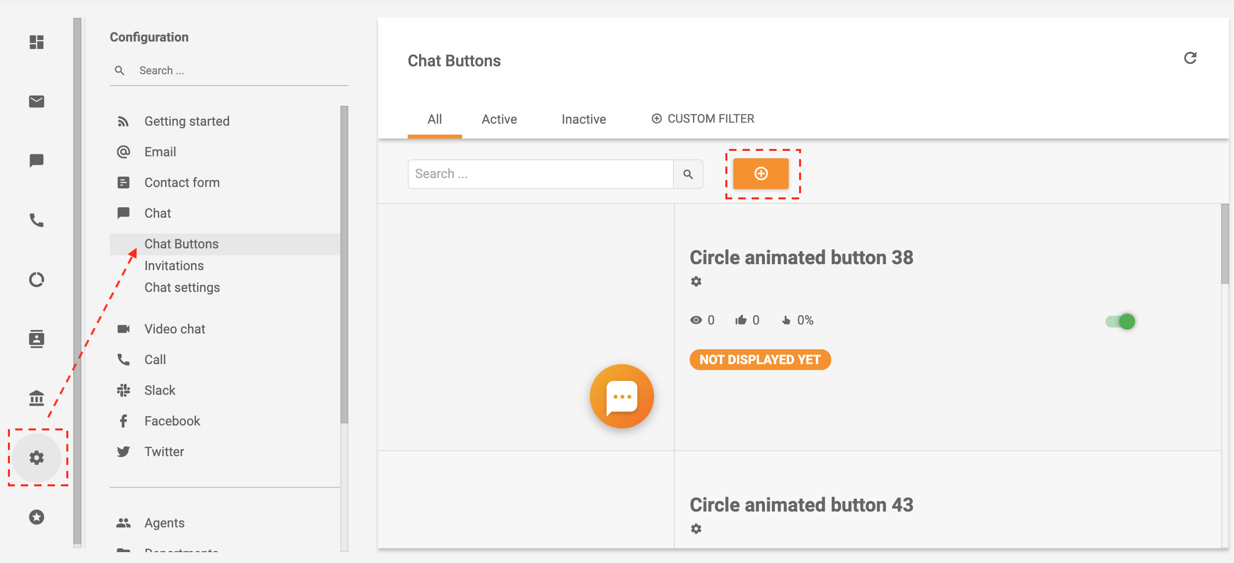 LiveAgent - إنشاء زر دردشة